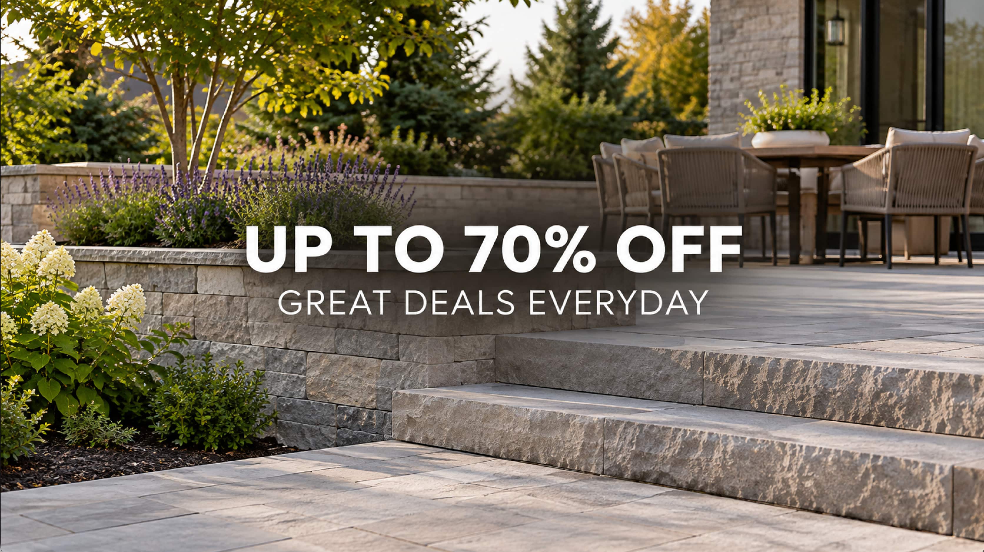 Pavers and wall products featured in BVS sale and clearance