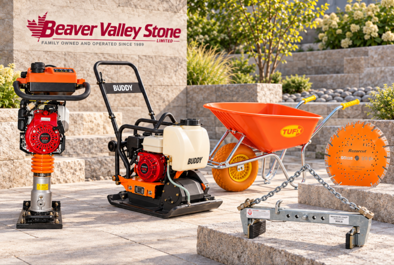 Hardscape tools and equipment available from Beaver Valley Stone